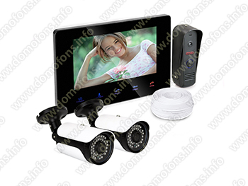 Комплект видеодомофон HDcom B707 и две уличные антивандальные камеры KDM-6215G